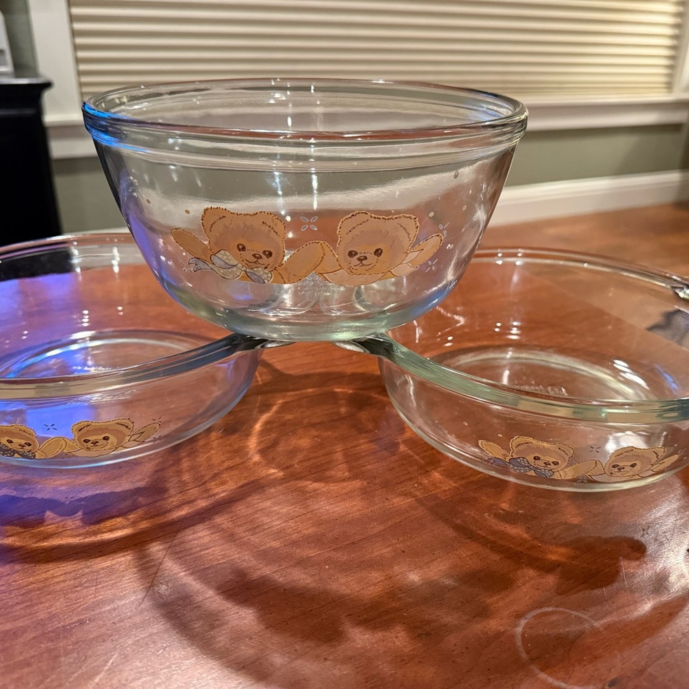 Anchor Hocking Teddy Bear Vintage Dishes